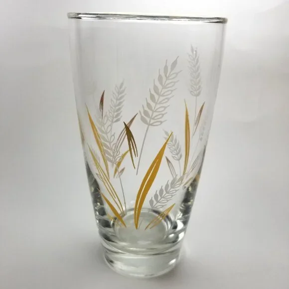 Libby Wheat Spray Cocktail Glasses, White and Gold Wheat Tumblers, Circa 1960 - Picture 15 of 15